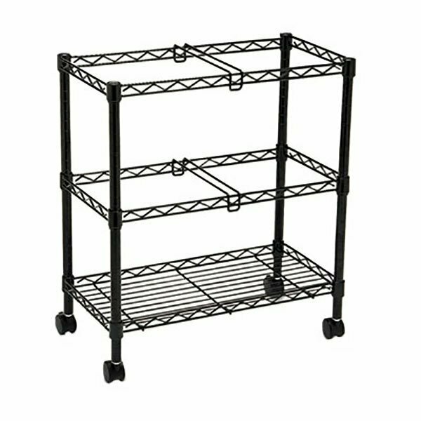 Safco 5278BL 25 3/4'' x 14'' x 29 3/4'' Black Two-Tier Rolling File Cart 5475278BL